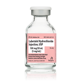 Labetalol HCL Injection, USP, 100mg, 20mL Vial